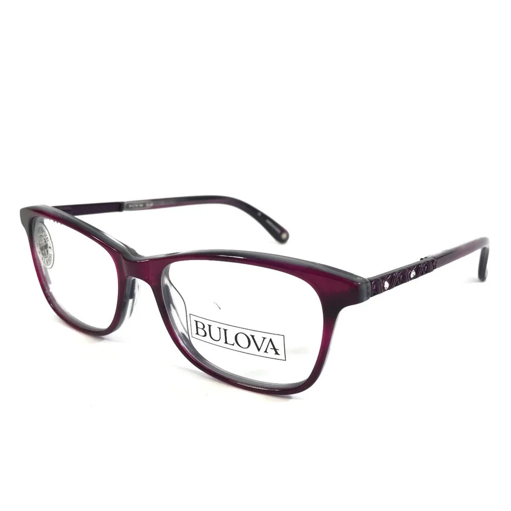 Bulova Eyeglasses Frames MALI PLUM Purple Gray Cat Eye Full Rim 51-16-140